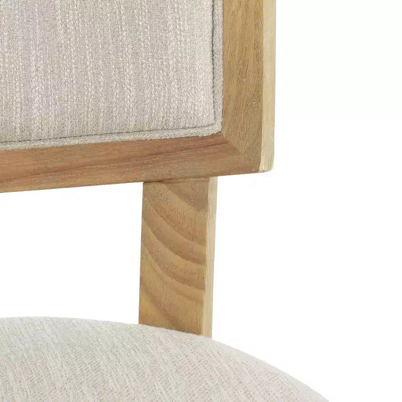 Ensemble de 2 chaises de salle à manger d'intérieur en hévéa rembourrées