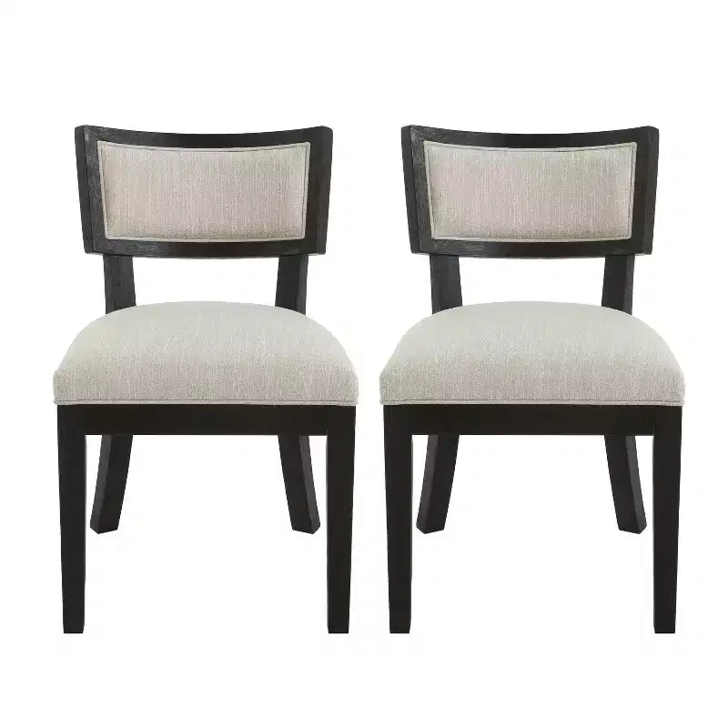 Ensemble de 2 chaises de salle à manger d'intérieur en hévéa rembourrées