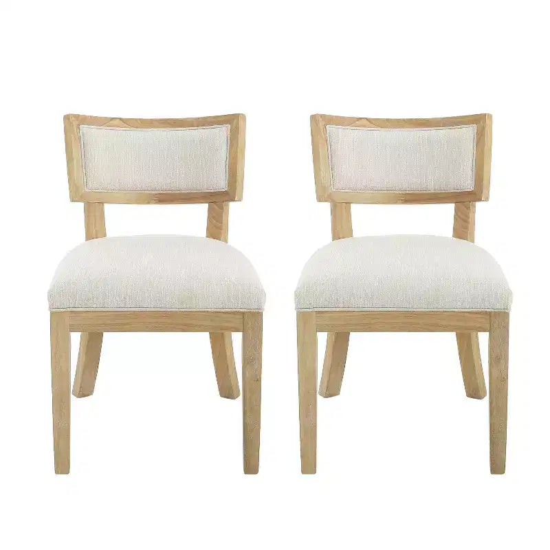 GDFStudio Steven Indoor Rubberwood Upholstery Dining Chair Set of 2