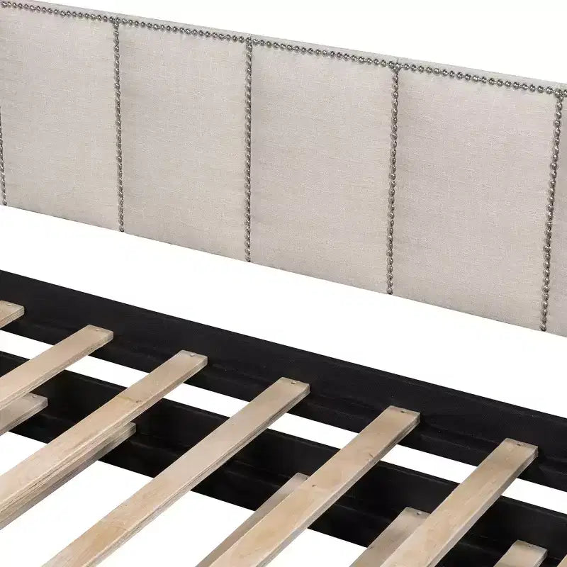 Lit de repos capitonné, canapé-lit extensible avec lit gigogne double escamotable