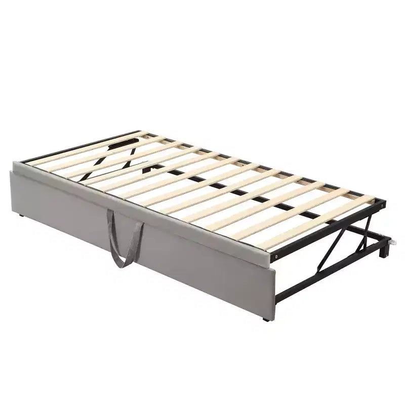 Lit de repos capitonné, canapé-lit extensible avec lit gigogne double escamotable