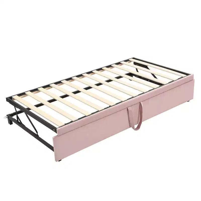 Lit de repos capitonné, canapé-lit extensible avec lit gigogne double escamotable