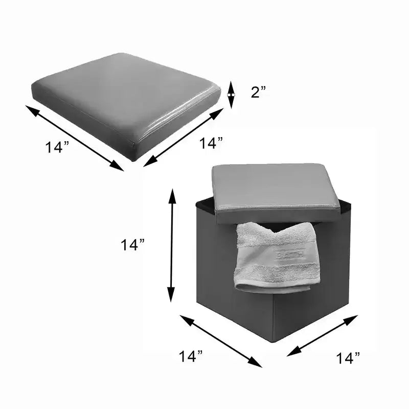 Articles ménagers Pouf et boîte de rangement polyvalents 2-en-1
