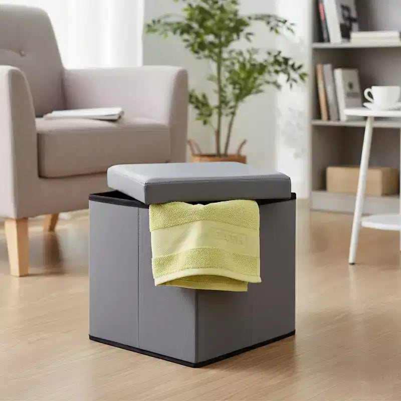 Articles ménagers Pouf et boîte de rangement polyvalents 2-en-1