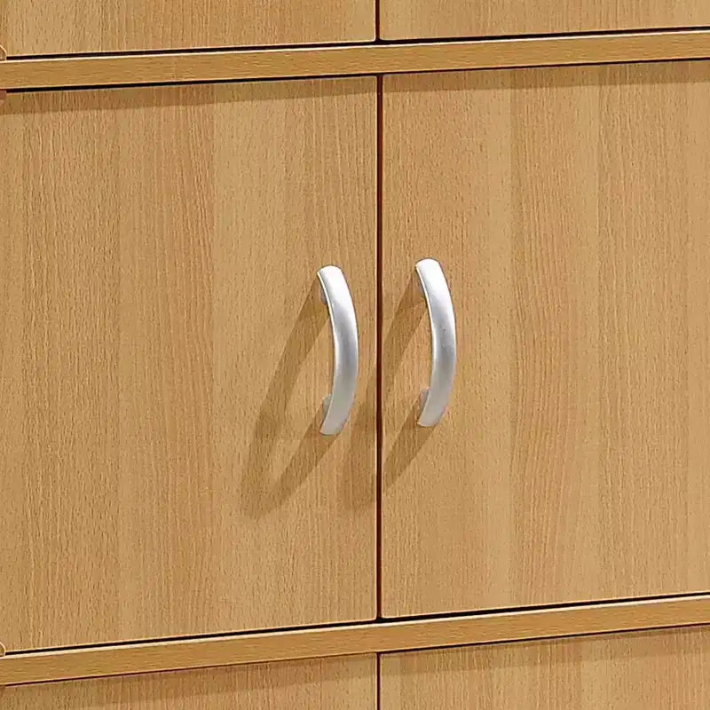 Armoire bibliothèque de rangement polyvalente fermée à 6 portes et 3 étagères, à poser au sol