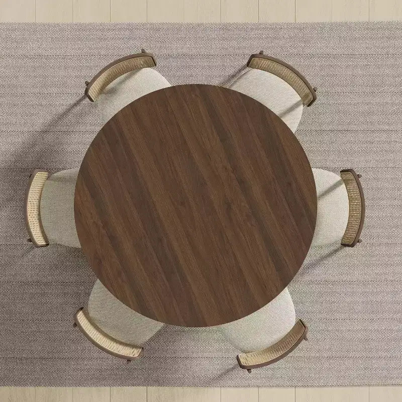 Table à manger ronde Table de cuisine moderne en bois Table de salle à manger