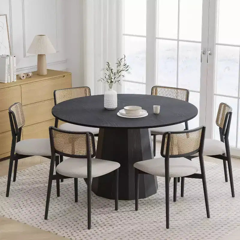 Table à manger ronde Table de cuisine moderne en bois Table de salle à manger