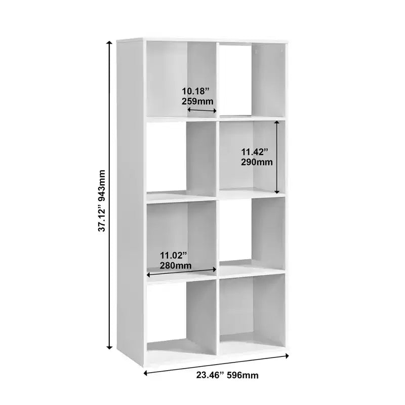 Organisateur de rangement 8 cases en bois blanc
