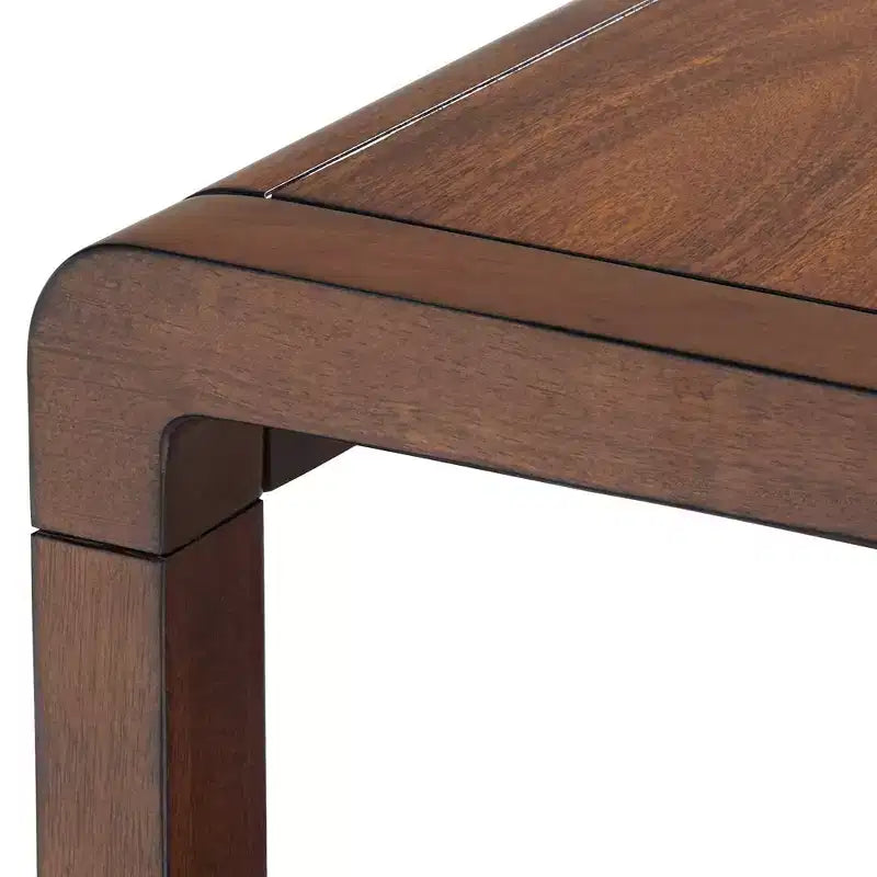 Table d'appoint large en bois brun