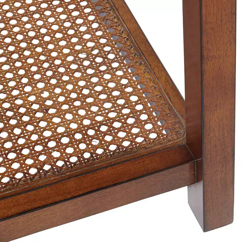 Table d'appoint large en bois brun