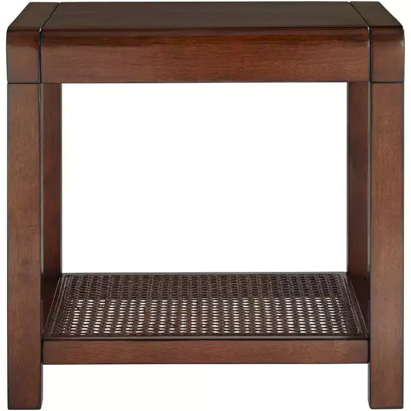 Table d'appoint large en bois brun