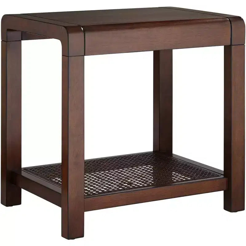 Table d'appoint large en bois brun