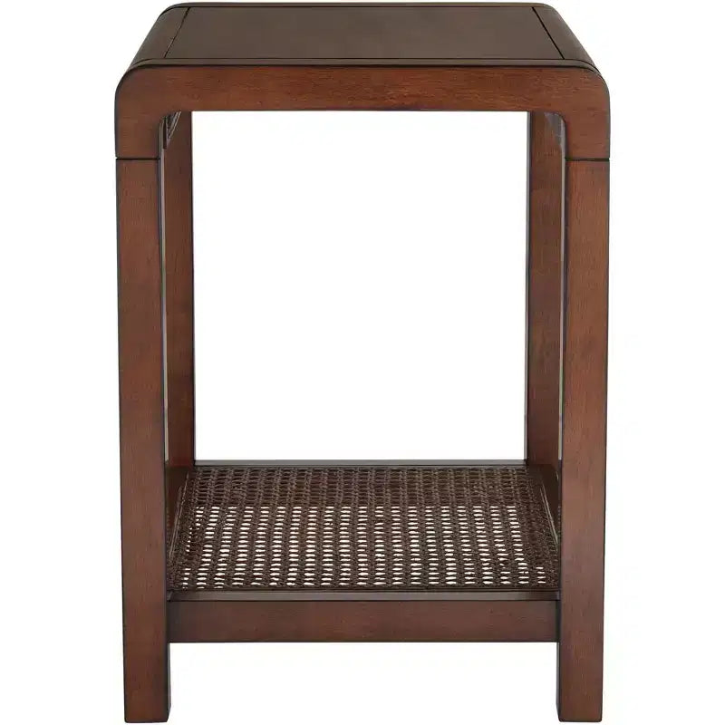Table d'appoint large en bois brun