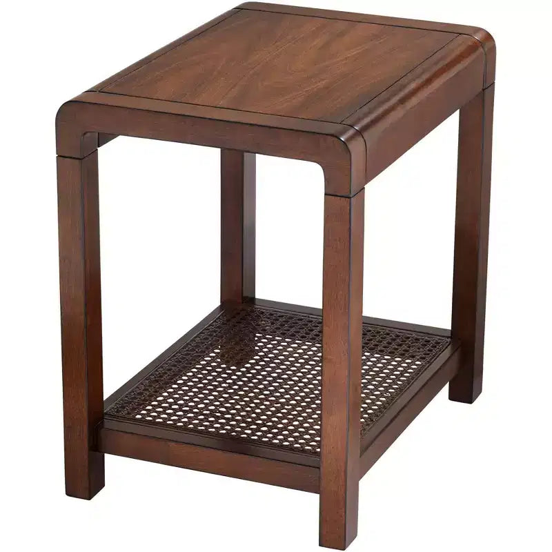 Table d'appoint large en bois brun